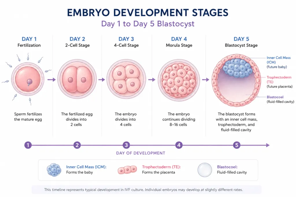 IVF embryo development stages