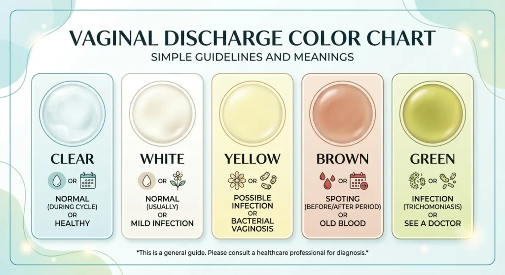 Vaginal discharge color chart types and meaning