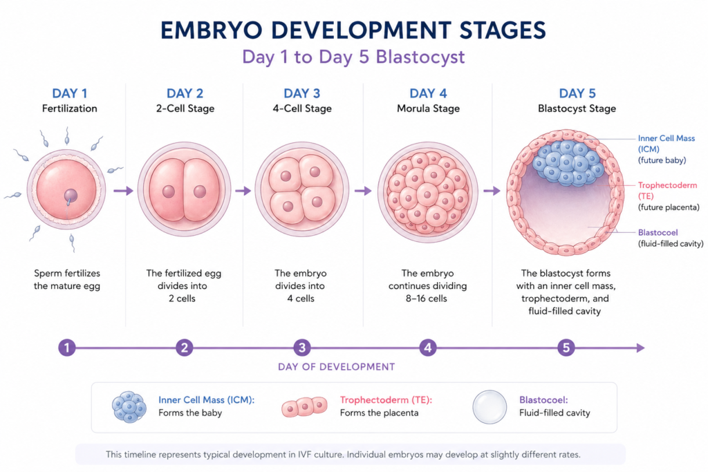 IVF embryo development stages