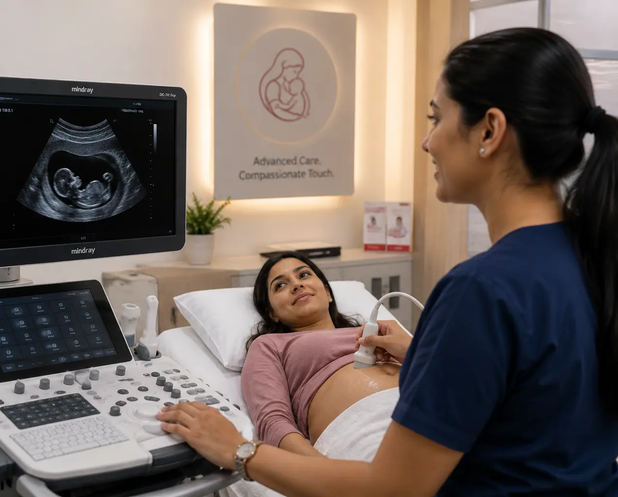 "NT scan ultrasound procedure at Divine Women's Hospital